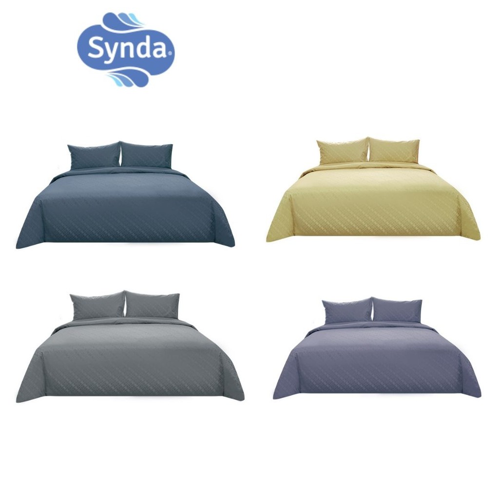 Synda ผ้าปูที่นอนรัดมุม ขนาด 3.5 ฟุต Cotton Jacquard ทอ 700 เส้นด้าย รุ่น Linkage
