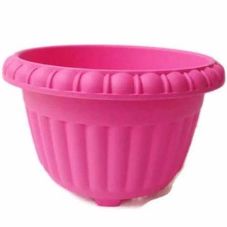 papamami Round shape Plastic Pot no.5กระถางปลูกต้นไม้10นิ้ว สีชมพู(10ใบ)(Pink)