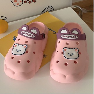 Shoes Studios 🐻ความปังต้องยกให้รองเท้าคู่นี้⚡ รองเท้าแตะหัวโตแปะน้อนหมีสีน้ำตาลพื้นรองเท้างานดี ราคาสุดแซ่บสาวๆห้ามพลาด🎊