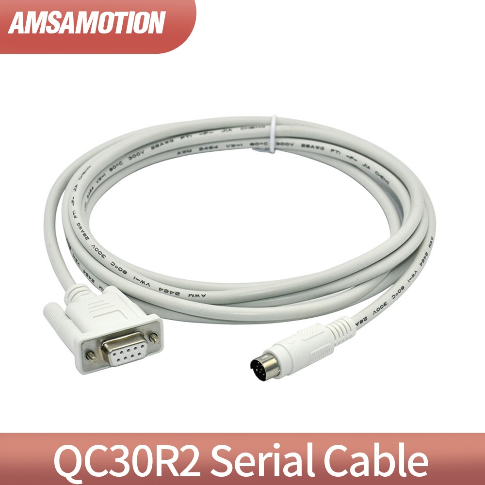Serial Cable QC30R2 เหมาะสําหรับ Mitsubishi Q Series PLC การเขียนโปรแกรมข้อมูลสาย DB9 9pin หญิงรอบ D