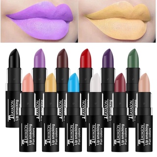 Teayason Matte ลิปสติกสีเขียวสีดําติดทนนานกันน้ํา 12 สี