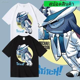 เตรียมจัดส่ง▥Interstellar baby Stitch co-branded Jackson Tide ยี่ห้อการพิมพ์เสื้อผ้าอุปกรณ์ต่อพ่วงผ้าฝ้ายแขนสั้นเสื้อยืด