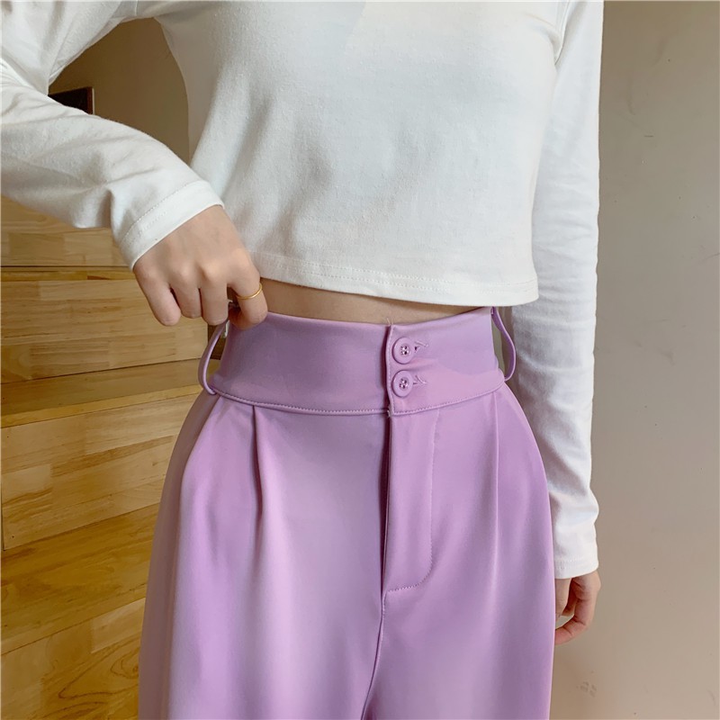 กางเกงแฟชั่นผู้หญิง 1113 กางเกงขายาว ทรงกระบอกใหญ่ เอวสูง ทรงสวย - รูปที่ 4