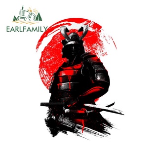 Earlfamily สติกเกอร์ไวนิล Samurai Warrior สไตล์ญี่ปุ่น สําหรับติดตกแต่งกระจกรถยนต์ รถจักรยานยนต์ 13 ซม.