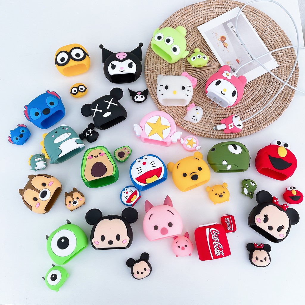 สินค้าพร้อมส่ง ที่ถนอมสายชาร์จ ลายการ์ตูน หน้ารักๆ มาพร้อมที่งับสายชาร์จ 20w 35W 18W