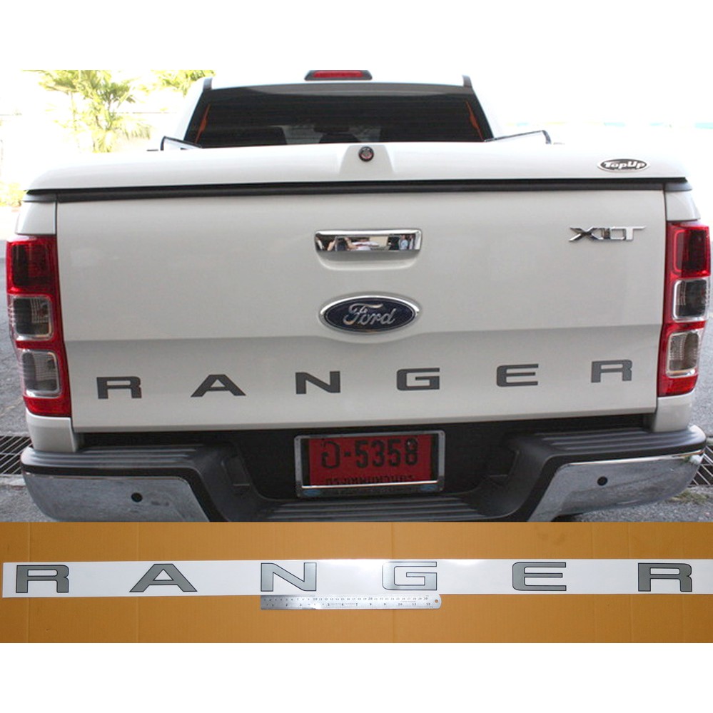 1ชุดตามภาพ สติ๊กเกอร์ RANGER สีเทา ติดท้ายรถ ฟอร์ด เรนเจอร์ ทุกรุ่น FORD RANGER PX T6 2012-2019 ท้ายกระบะ Sticker
