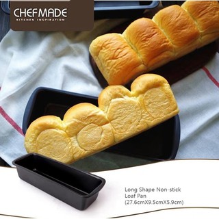 CHEFMADE พิมพ์อบขนมปัง พิมพ์อบขนมปังปอนด์ พิมพ์อบบัตเตอร์เค้ก แบบยาว สีดำ อย่างดี