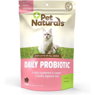 Pet naturals Probiotic Cat [Exp.11/2024] อาหารเสริมแมว ปรับสมดุลลำไส้ กระเพาะ เสริมระบบขับถ่ายแมว (30ชิ้นขนม) ไบโอติกแมว