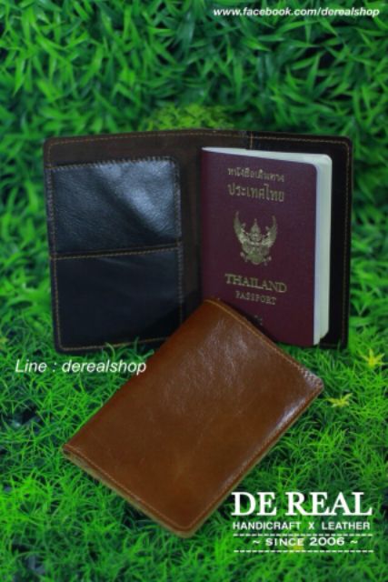 PASSPORT COVER ปกพาสปอร์ต (หนังวัวแท้)  สลักชื่อฟรี  มีรับประกันสินค้า