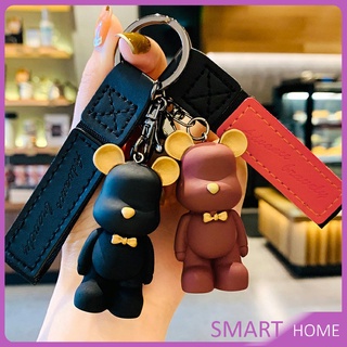 SMART พวงกุญแจแฟชั่นยุโรปเหนือหมีผูกโบว์ พวงกุญแจหมี จี้ห้อยกระเป๋า  keychain