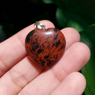 จี้หินมะฮอกกานีอ๊อบซีเดียนทรงหัวใจ Mahogany Obsidian