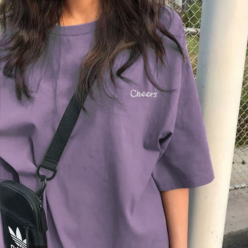 เสื้อยืด แขนสั้น ผ้าฝ้าย 100% ทรงหลวม โอเวอร์ไซซ์ สไตล์เกาหลี เหมาะกับฤดูร้อน สําหรับผู้หญิง