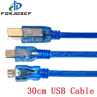 สายเคเบิ้ล Mini / Micro / สี่เหลี่ยม Usb สําหรับ Arduino Uno R3, Mega 2560, นาโน, Due R3, Leonardo,Pro, ไมโคร, Pro มินิบอร์ด 30 ซม.