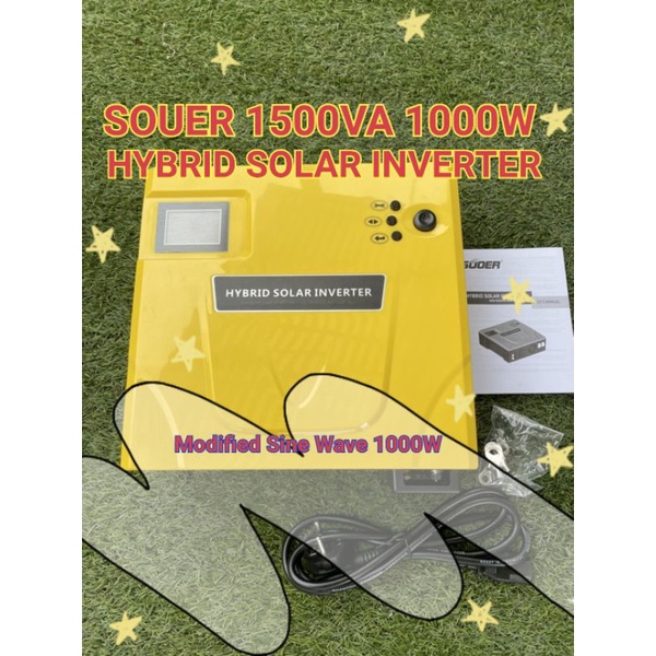 SUOER HYBRID SOLAR INVERTER 1500VA 1000W DC12V เป็นAC220V MODIFIED SINE WAVE 1000W