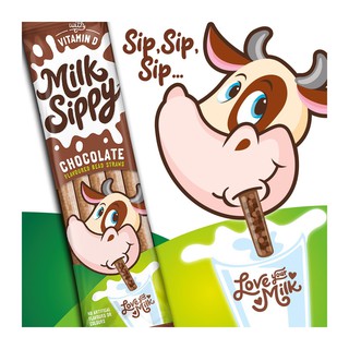 Milk Sippy หลอดดูดนม รสช็อคโกแลต (แพค)