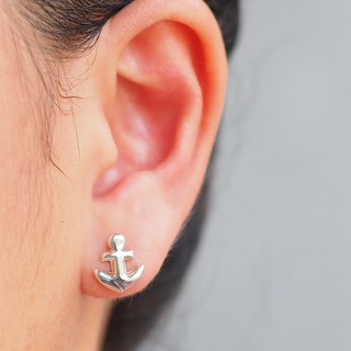 ต่างหูเงินแท้ 92.5% ต่างหูสมอเรือ Anchor Earrings