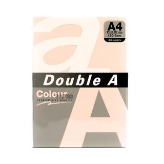 กระดาษการ์ดสี A4 120แกรม สีชมพู (แพ็ค50แผ่น) Double A A4 color card paper, 120 grams, pink (50 sheets pack), Double A