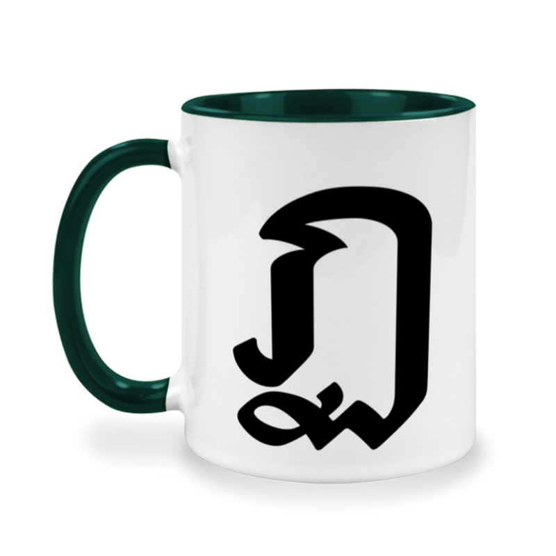 แก้วชงกาแฟ ตัวที่ 15 ฏ ปฏัก หุนหัน ลายตัวอักษร แก้วกาแฟเซรามิคทูโทน