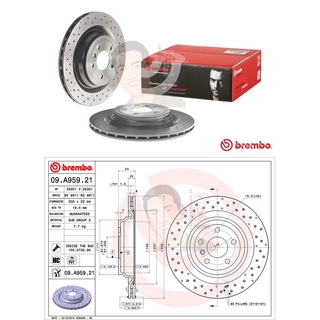 D09 A959 21 จานเบรค ล้อ R (ยี่ห้อ BREMBO) รุ่น HC/PVT Benz ML-Class W166 GLE ปี2011-2015***ราคาต่อข้าง