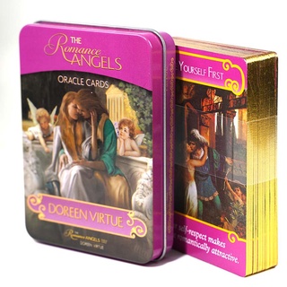 การ์ดเกม The Romance Angels Oracle Iron Box ขนาด 10x6.3 ซม. ขอบสีทอง