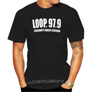 เสื้อยืดผ้าฝ้ายพิมพ์ลายแฟชั่น ขายดี เสื้อยืดคลาสสิก พิมพ์ลาย The Loop Wlup Rock Radio Station Chicago Usa 97 9 KBgeln45E