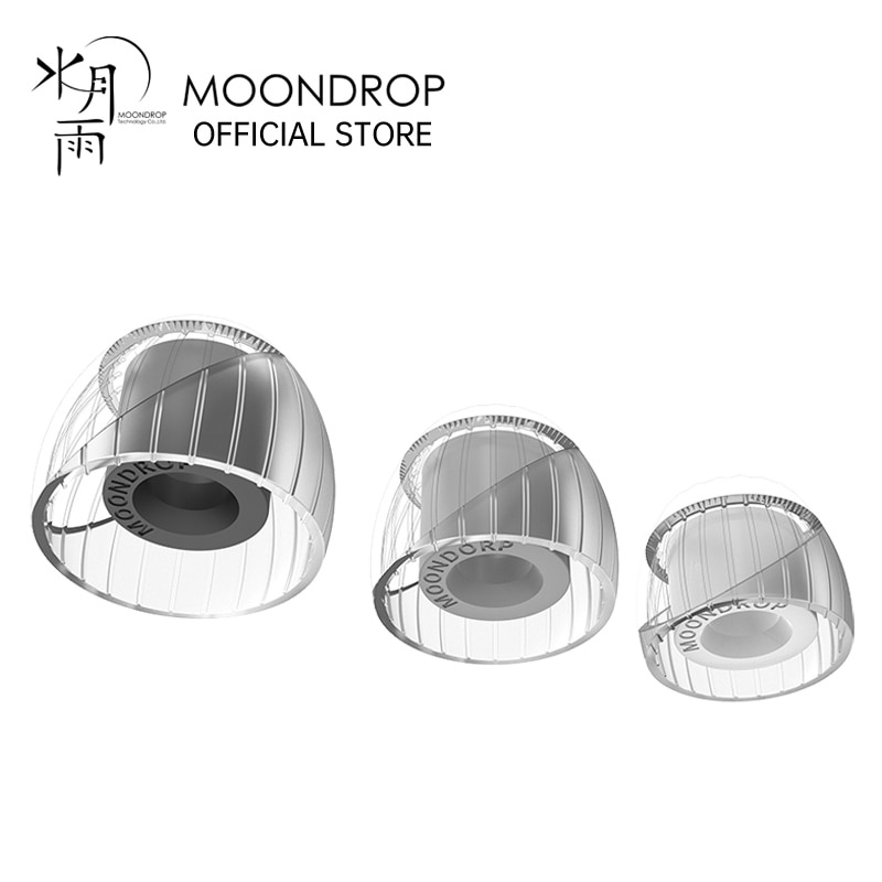 MoonDrop Spring Tips Acoustic Waveguide วงเล็บคู่โครงสร้างซิลิโคนสําหรับหูฟัง Luada Kato (3 คู่)