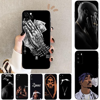 เคสโทรศัพท์มือถือ แบบนิ่ม พิมพ์ลาย Tupac Amaru Shakur สีดํา สําหรับ Samsung S30 Note 10 10 Plus 10 Lite 20 20 Ultra