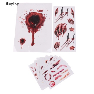 [IAY] 11Pcs Halloween Tattoo Sticker Fake Wound Scar Bruise Decoration Zombies Cosplay
 HKZ