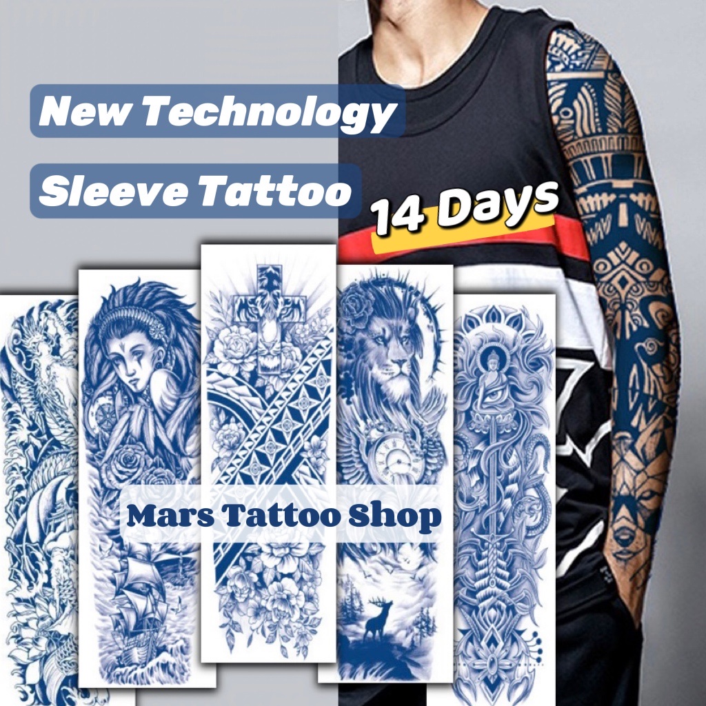 【Mars Tattoo】ใหม่ สติกเกอร์รอยสักชั่วคราว กึ่งถาวร 2 สัปดาห์ ขนาดใหญ่ สําหรับติดแขน ขา รอยสัก