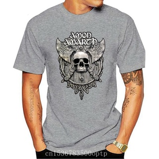 [100% Cotton] เสื้อยืดลําลอง แขนสั้น พิมพ์ลาย AMON AMARTH cd lgo ES GREY SKULL Official nbp เข้ากับทุกการแต่งกาย สําหรับ