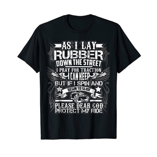 เสื้อยืด พิมพ์ลาย I Lay Rubber Down The Street Drag Racing เหมาะกับของขวัญ สําหรับผู้ชายS-5XL