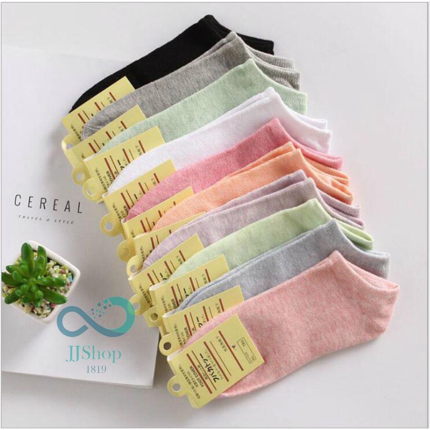 ถุงเท้าญี่ปุ่นข้อสั้น 🍜 มี17สี โทนพาสเทล📍 งานป้าย ใส่ได้ทั้งชาย-หญิง ⛑ jj99