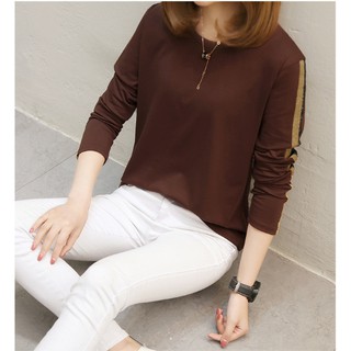 ลดราคา!! เสื้อยืดแขนยาวสีน้ำตาล 2XL รอบอก 40 นิ้ว  (SB0821)