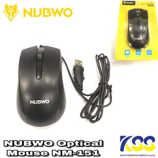 🛒✨ส่งเร็ว🚀🚀 mouse nubwo optical mouse nm-151 สีดำ 1000 DPI สายยาว 1.5 เมตร รับประกัน 6 เดือน