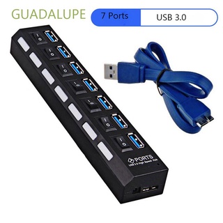 Guadalupe อะแดปเตอร์เชื่อมต่อ 7 พอร์ต Usb Splitter Usb Hub 2.0 4 พอร์ตสีดํา Usb 3.0