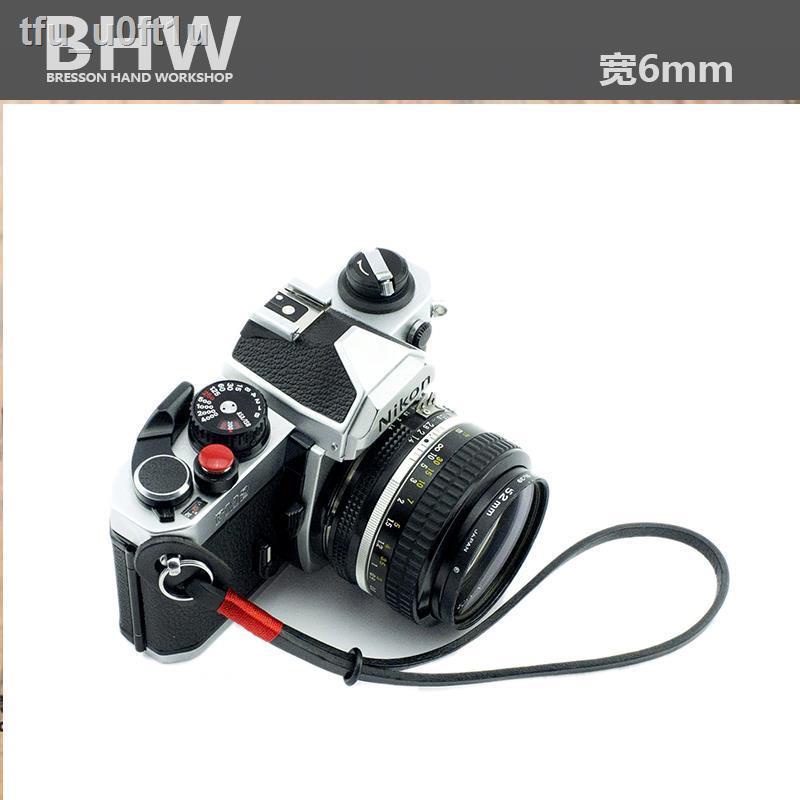 ┇℗☇BHW ฝรั่งเศส 6 มม. กว้าง handmade กล้องสายรัดข้อมือดิจิตอล retro cowhide เชือกหนัง micro one-hand lanyard