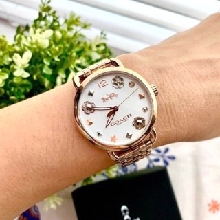 พร้อมส่ง❗️แท้💯🇺🇸 COACH หน้าปัด 31mm Delancey Gold Dial สีโรสโกลว์ Rose Gold-tone Ladies Watch