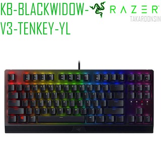 คีย์บอร์ดเกมมิ่ง RAZER BLACKWIDOW V3 TENKEYLESS YELLOW SWITCH