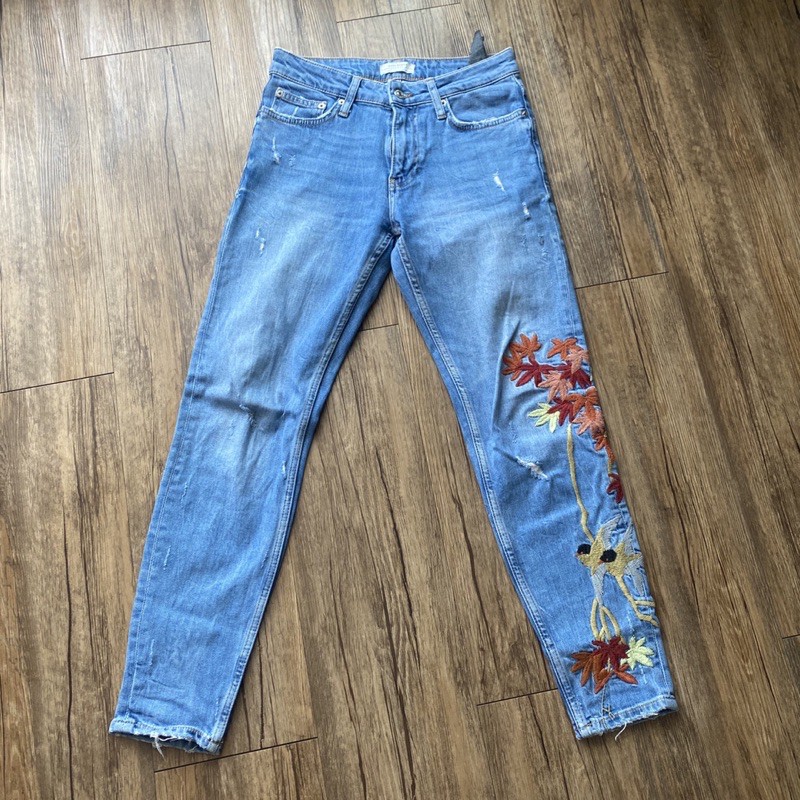 zarajeansลายปักของแท้ 100%ไซส์eu34