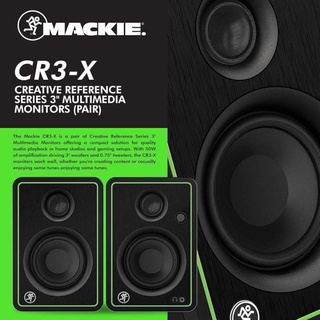 Mackie CR3-X 3″ Multimedia Monitors (Pair)ลำโพงมอนิเตอร์ รุ่นนี้ถือว่าถูกมากๆครับ เป็นลำโพงที่มีเพาเวอร์ในตัว ประกัน 1ปี