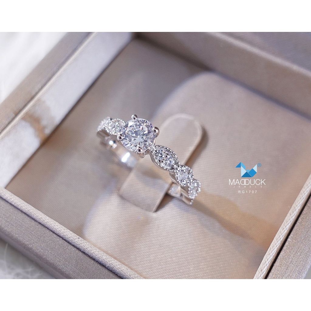 Madduckjewels แหวนเงินแท้ เพชร CZ ชุบโรเดียม RG1707