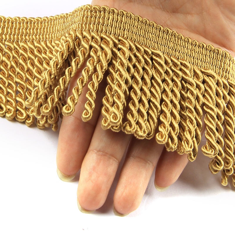 BEL AVENIR 5 หลา Braided Curtains Bullion 6 ซม.ความกว้าง Fringe Trim ผ้าเย็บ DIY Deco สําหรับโซฟา Twisted แถว Braid