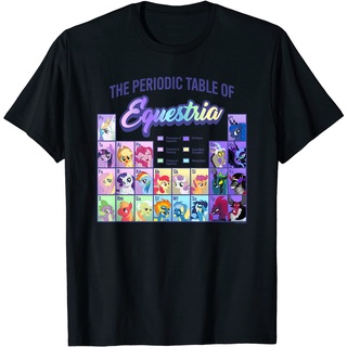 เสื้อยืดผ้าฝ้ายพรีเมี่ยม เสื้อยืด พิมพ์ลาย My Little Pony Group Shot Periodic Table Of Equestria สําหรับผู้ชาย