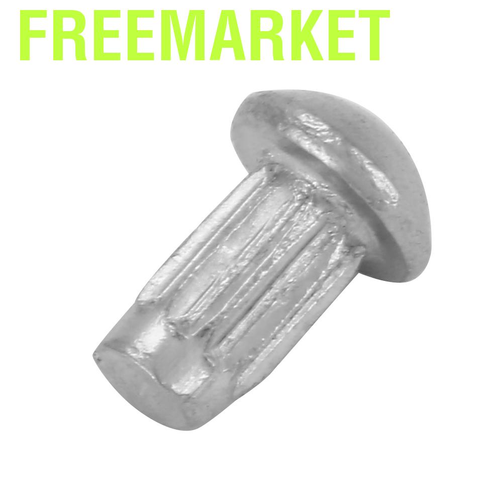 Freemarket 100pcs M2 Stainless Steel Round Head Knurled Shank Solid