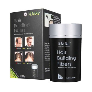 ผงไฟเบอร์เพิ่มผม ผงไฟเบอร์ผม ไฟเบอร์ผม ผงไฟเบอร์ DEXE Hair Growth Powder Thicker Building Hair Fiber 22g Bottle Powder