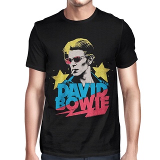 เสื้อยืดครอปเสื้อคู่ - เสื้อยืดผู้ชาย David Bowie กราฟิกเสื้อยืด, พรีเมี่ยมผ้าฝ้ายร็อคตํานานเสื้อ, ทุกขนาดท็อปสS-5XL