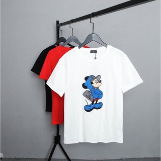 ❤❀ [พร้อมส่ง] ❤ Chan---e---l เสื้อยืดคอกลม แขนสั้น ผ้าฝ้าย ปักลายมิกกี้เมาส์ สําหรับทุกเพศS-5XL