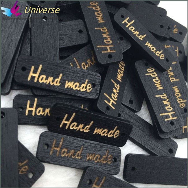 UI 50Pcs rectangle Hand made Wood Button Sewing Decoration Buttons ...