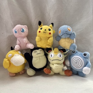 ตุ๊กตาPokémon ขนเก่าวินเทจ แท้Bandai ขายยกsetสุด⭐️หายาก⭐️ป้ายชัดทุกตัว size10cm