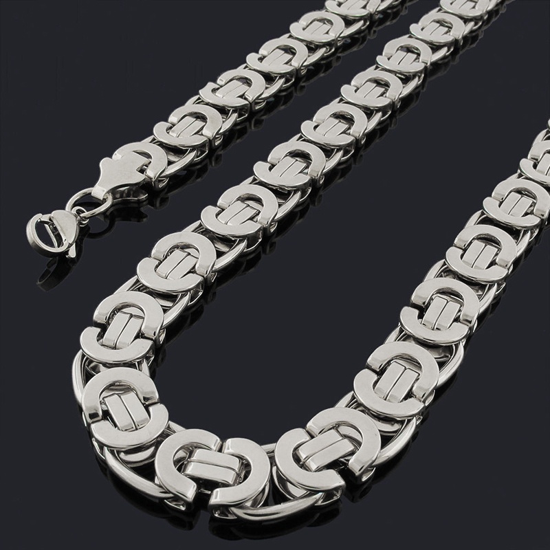 แฟชั่นผู้ชายคลาสสิก Byzantine สร้อยคอใหม่สแตนเลส 18-30 "ความยาว 11 มม.ความกว้างเครื่องประดับ Link Chains สําหรับเครื่องประดับ